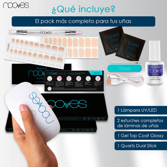 Starter Kit Beauty Nude - Pack de Iniciación con Top Coat - Powder Blush - Nude Baby Boomer